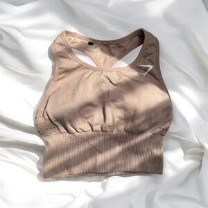 Gymshark Pale Pink Sports Crop Top | XS | Padded | Athleisure